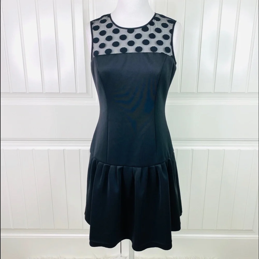 Eliza J Illusion Dot Drop Waist Mini Party Dress 4 - Picture 2 of 7